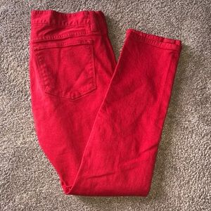 J.Crew Red Toothpick Ankle Skinny Jeans Size 27